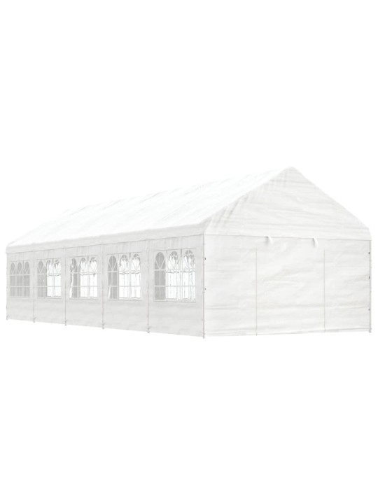 Altán se střechou bílý 11,15 x 4,08 x 3,22 m polyethylen