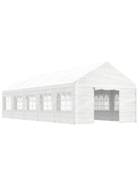 Altán se střechou bílý 11,15 x 4,08 x 3,22 m polyethylen