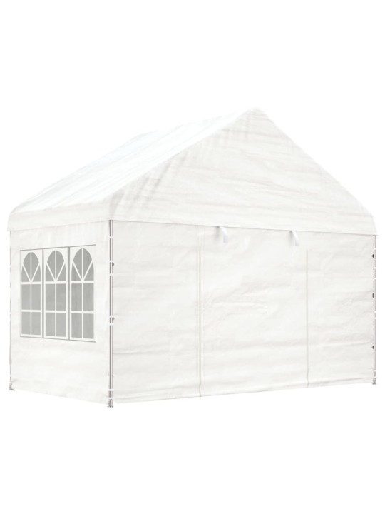 Altán se střechou bílý 13,38 x 4,08 x 3,22 m polyethylen