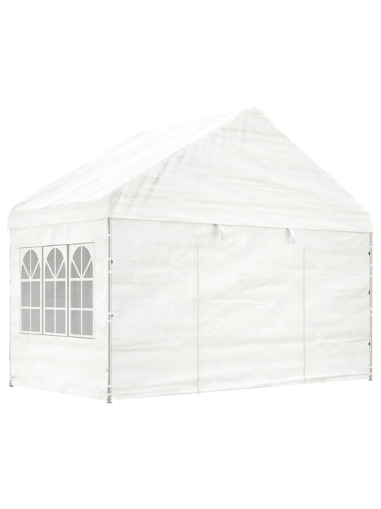 Altán se střechou bílý 15,61 x 4,08 x 3,22 m polyethylen