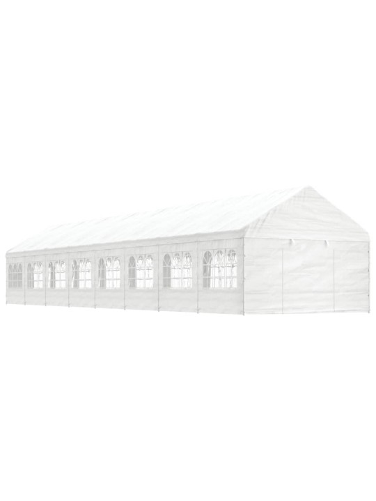 Altán se střechou bílý 17,84 x 4,08 x 3,22 m polyethylen