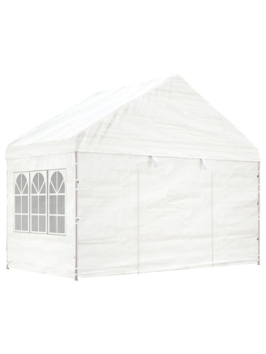 Altán se střechou bílý 17,84 x 4,08 x 3,22 m polyethylen