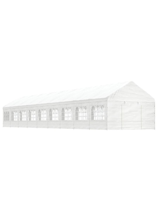 Altán se střechou bílý 20,07 x 4,08 x 3,22 m polyethylen