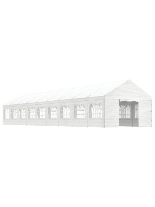 Altán se střechou bílý 20,07 x 4,08 x 3,22 m polyethylen