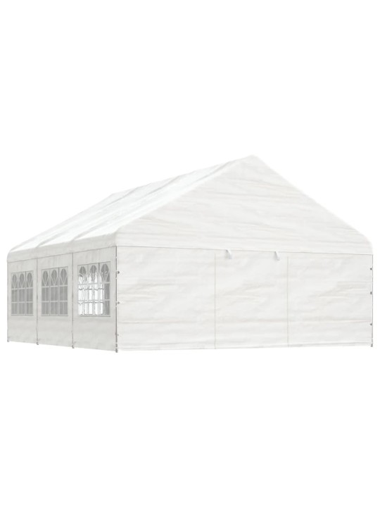 Altán se střechou bílý 6,69 x 5,88 x 3,75 m polyethylen