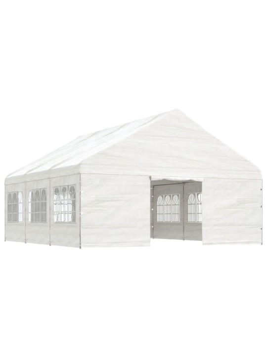 Altán se střechou bílý 6,69 x 5,88 x 3,75 m polyethylen