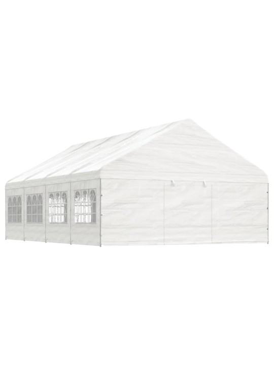 Altán se střechou bílý 8,92 x 5,88 x 3,75 m polyethylen