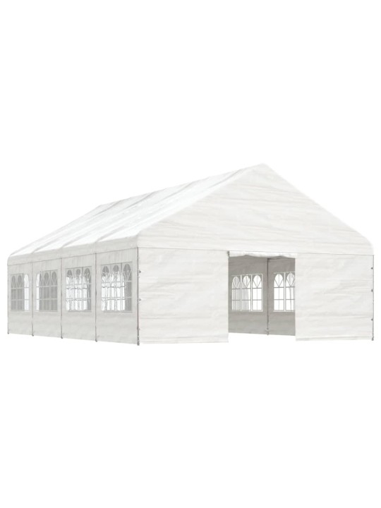 Altán se střechou bílý 8,92 x 5,88 x 3,75 m polyethylen