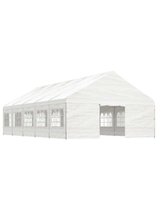 Altán se střechou bílý 11,15 x 5,88 x 3,75 m polyethylen
