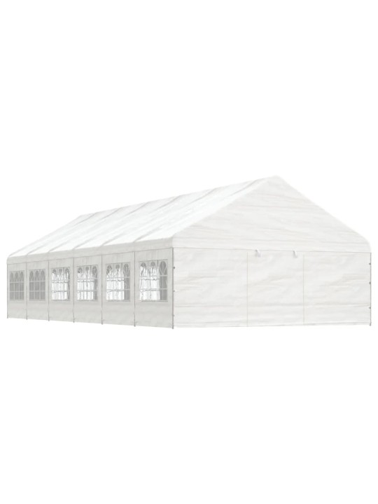 Altán se střechou bílý 13,38 x 5,88 x 3,75 m polyethylen