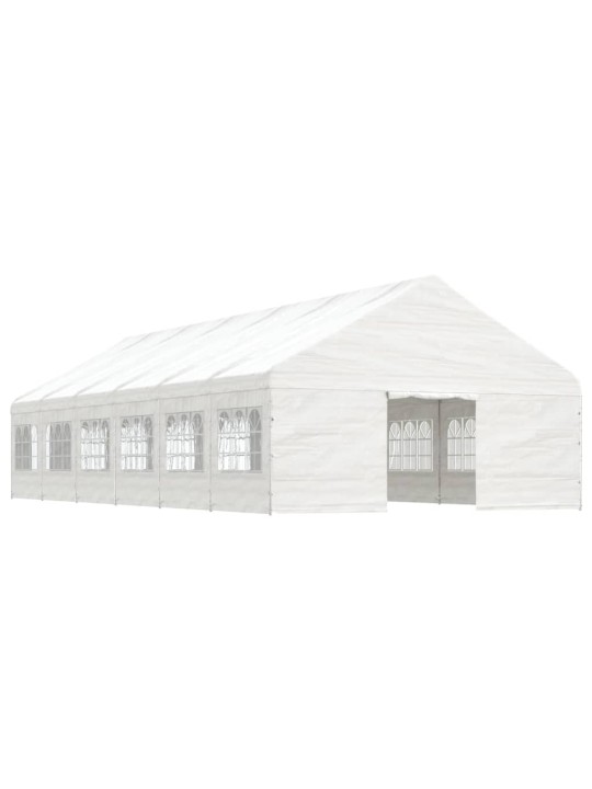 Altán se střechou bílý 13,38 x 5,88 x 3,75 m polyethylen