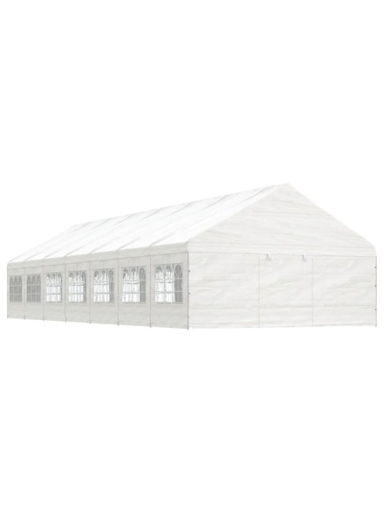 Altán se střechou bílý 15,61 x 5,88 x 3,75 m polyethylen
