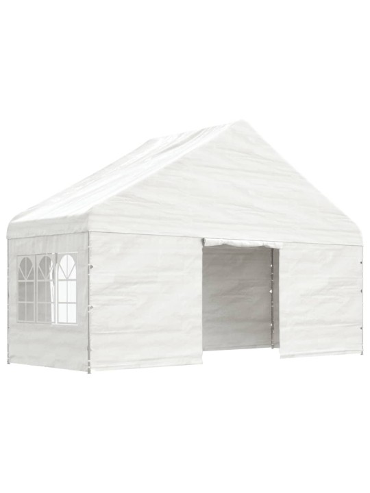 Altán se střechou bílý 15,61 x 5,88 x 3,75 m polyethylen