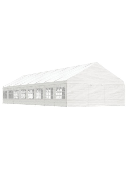 Altán se střechou bílý 17,84 x 5,88 x 3,75 m polyethylen