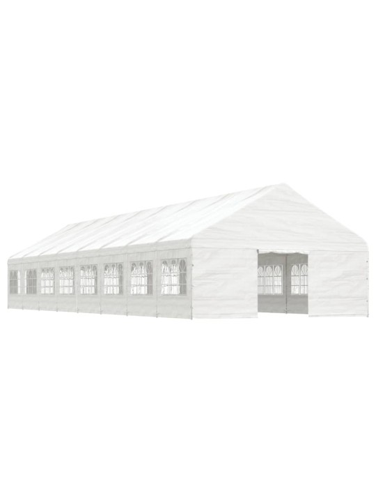 Altán se střechou bílý 17,84 x 5,88 x 3,75 m polyethylen