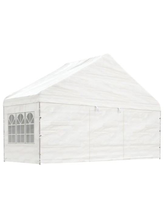 Altán se střechou bílý 17,84 x 5,88 x 3,75 m polyethylen