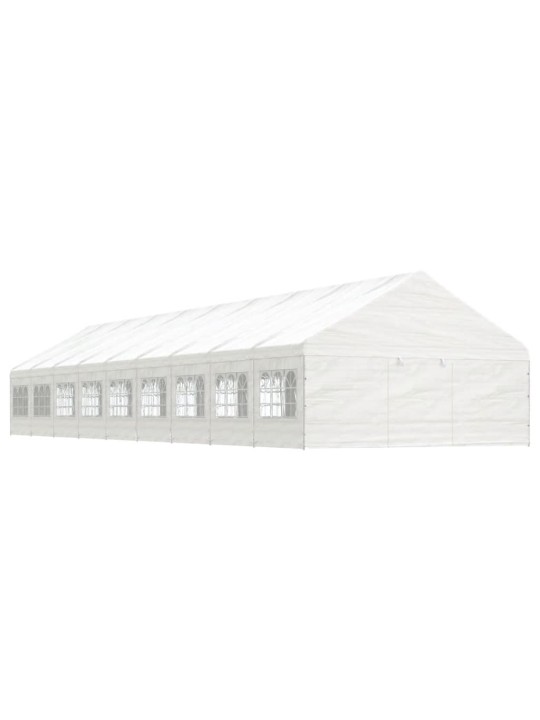 Altán se střechou bílý 20,07 x 5,88 x 3,75 m polyethylen