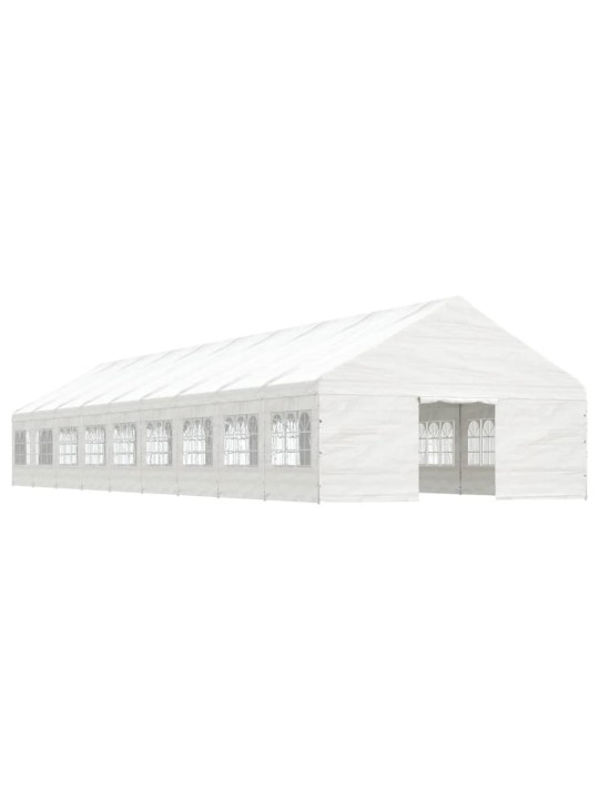 Altán se střechou bílý 20,07 x 5,88 x 3,75 m polyethylen