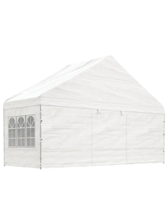 Altán se střechou bílý 20,07 x 5,88 x 3,75 m polyethylen