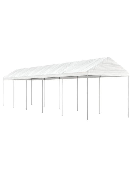 Altán se střechou bílý 11,15 x 2,28 x 2,69 m polyethylen