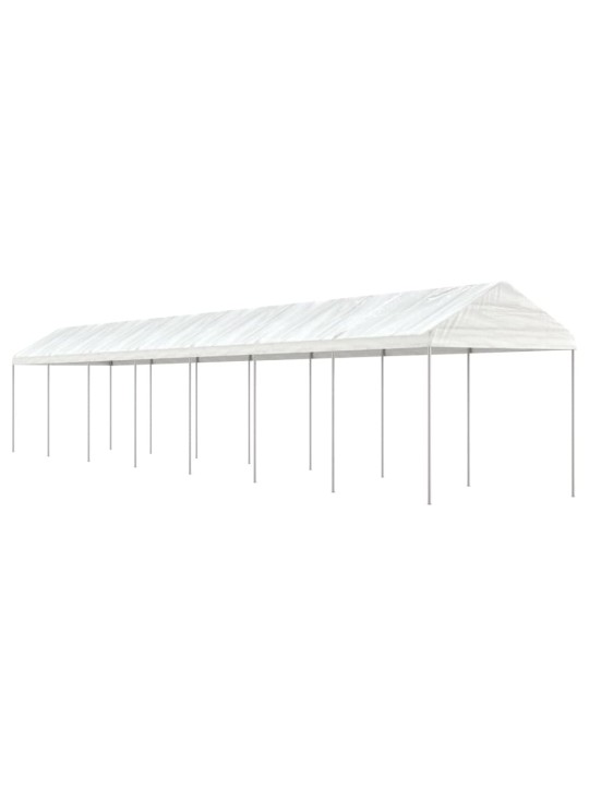 Altán se střechou bílý 15,61 x 2,28 x 2,69 m polyethylen