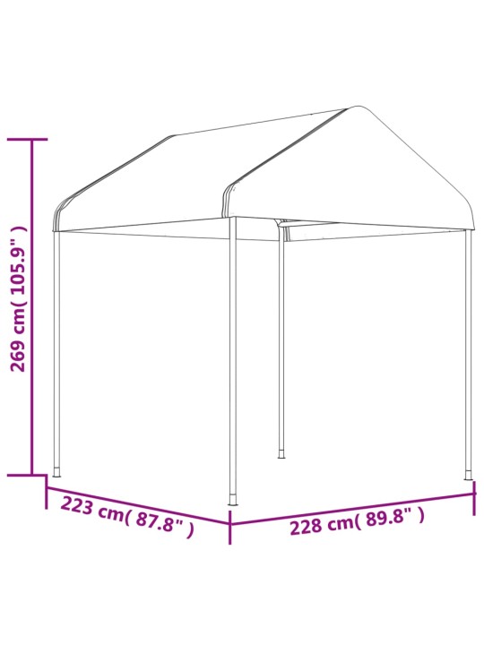 Altán se střechou bílý 20,07 x 2,28 x 2,69 m polyethylen