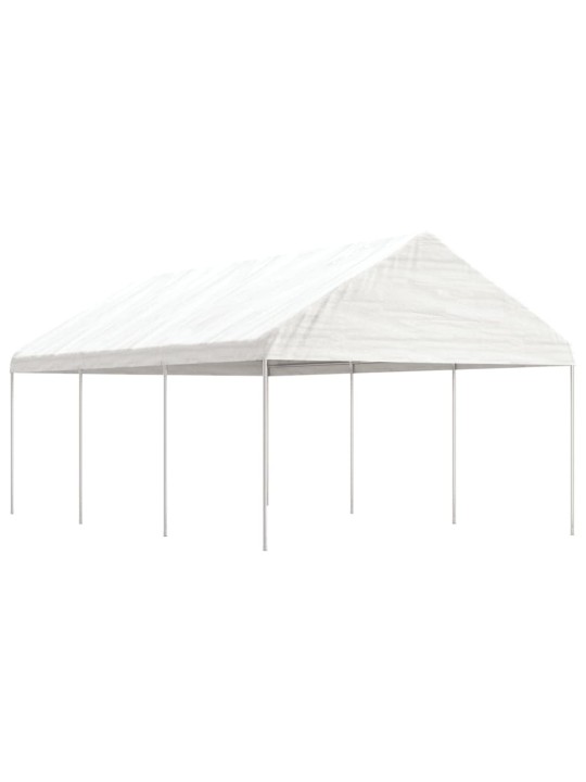 Altán se střechou bílý 6,69 x 4,08 x 3,22 m polyethylen