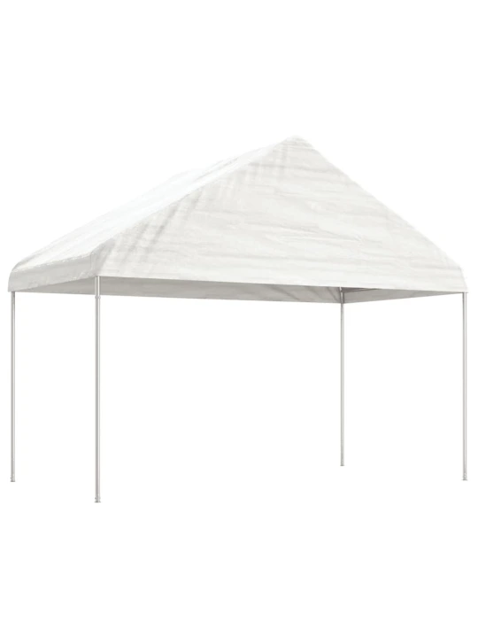 Altán se střechou bílý 6,69 x 4,08 x 3,22 m polyethylen