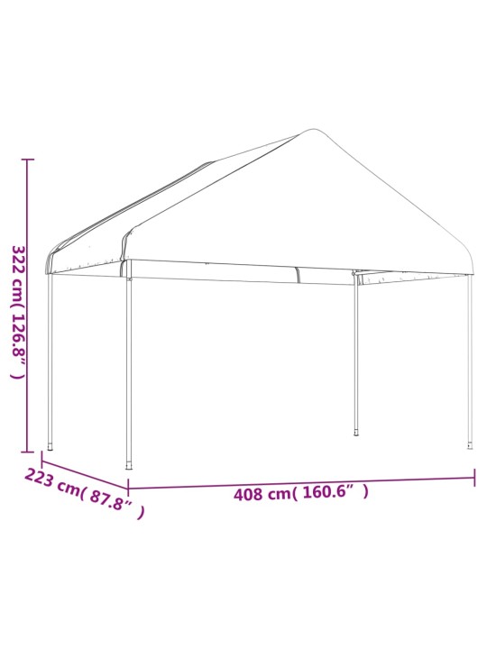 Altán se střechou bílý 11,15 x 4,08 x 3,22 m polyethylen
