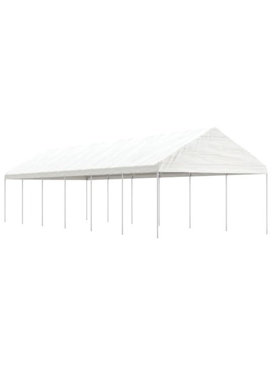 Altán se střechou bílý 13,38 x 4,08 x 3,22 m polyethylen
