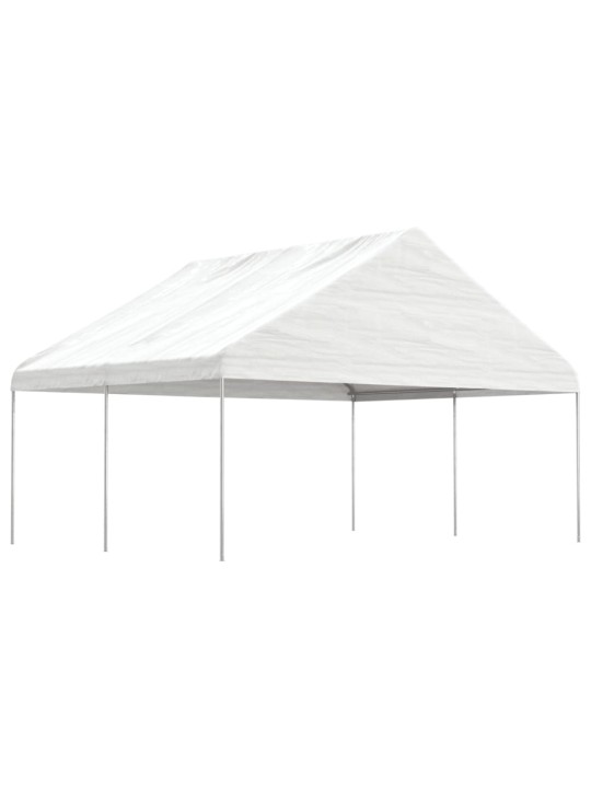 Altán se střechou bílý 4,46 x 5,88 x 3,75 m polyethylen