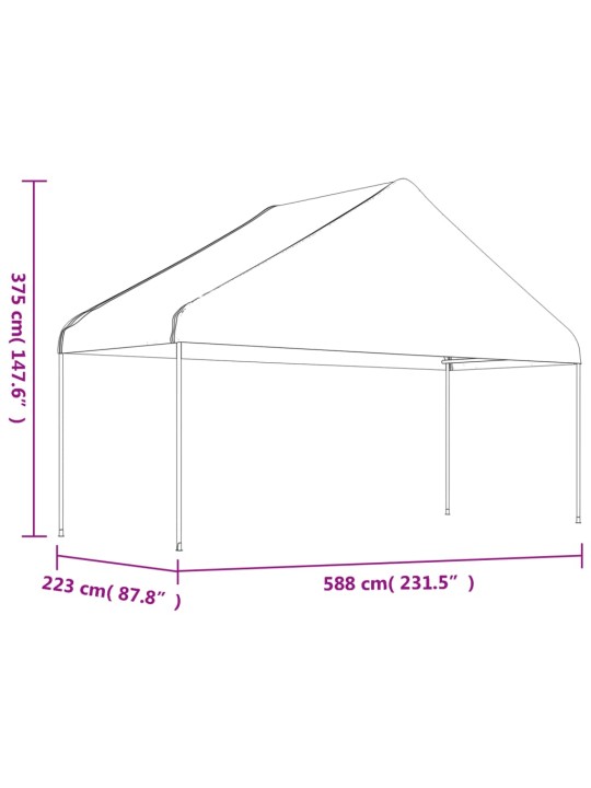 Altán se střechou bílý 11,15 x 5,88 x 3,75 m polyethylen