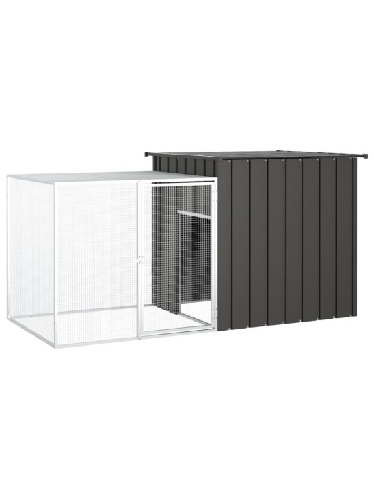 Klec pro králíky antracitová 200 x 91 x 100 cm pozinkovaná ocel