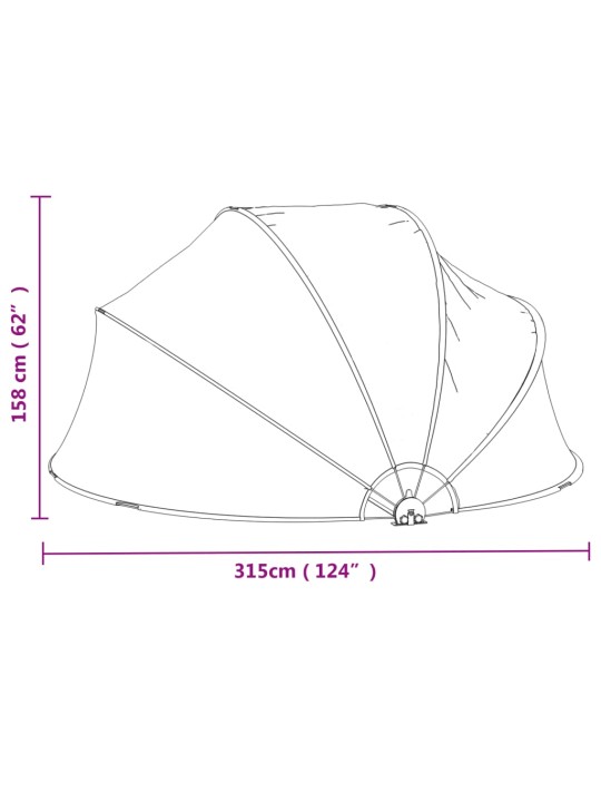 Kopule na bazén kulatá 315 x 158 cm PVC