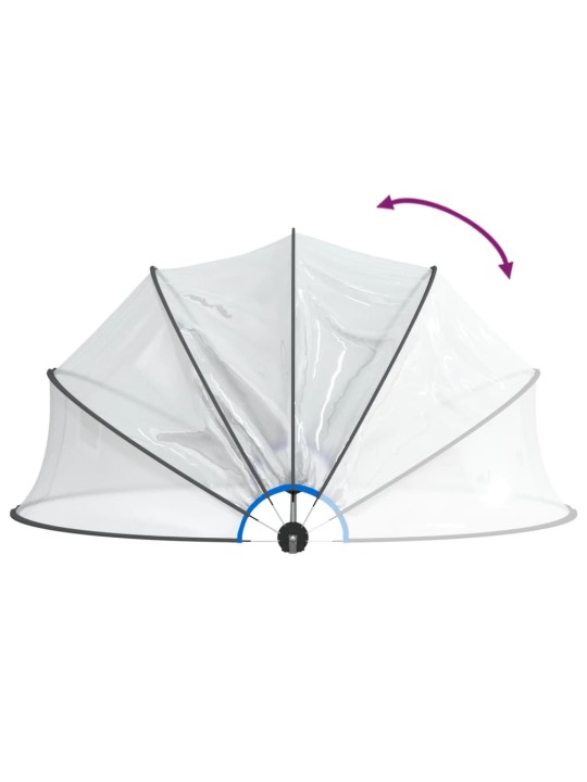 Kopule na bazén kulatá 376 x 188 cm PVC