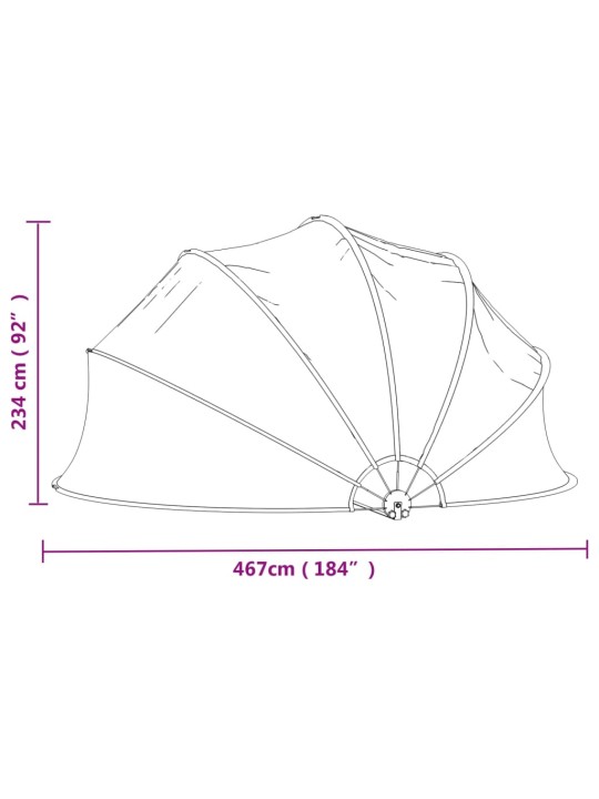 Kopule na bazén kulatá 467 x 234 cm PVC