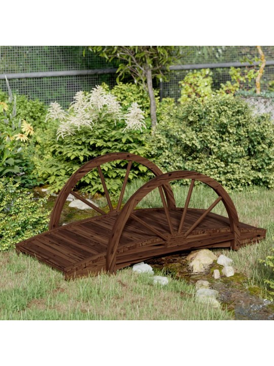 Zahradní můstek se zábradlím 99x50x38 cm masivní jedlové dřevo