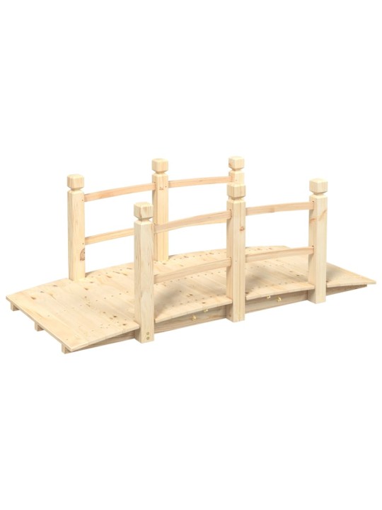 Zahradní můstek se zábradlím 150x67x56 cm masivní smrkové dřevo