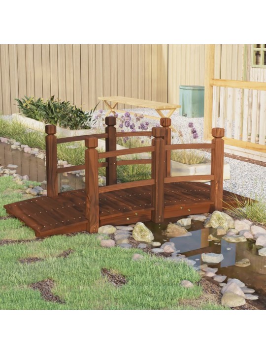 Zahradní můstek se zábradlím 150x67x56 cm masivní smrkové dřevo