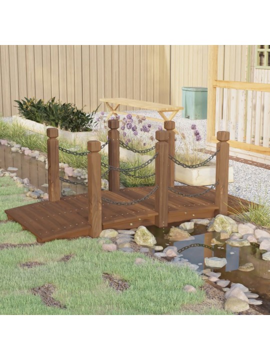 Zahradní můstek s řetězovým zábradlím 150x67x56 cm masivní smrk