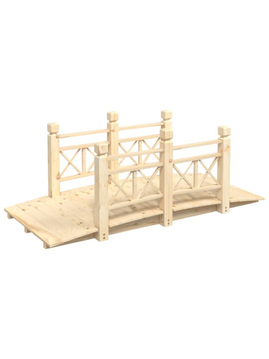 Zahradní můstek se zábradlím 150x67x56 cm masivní smrkové dřevo