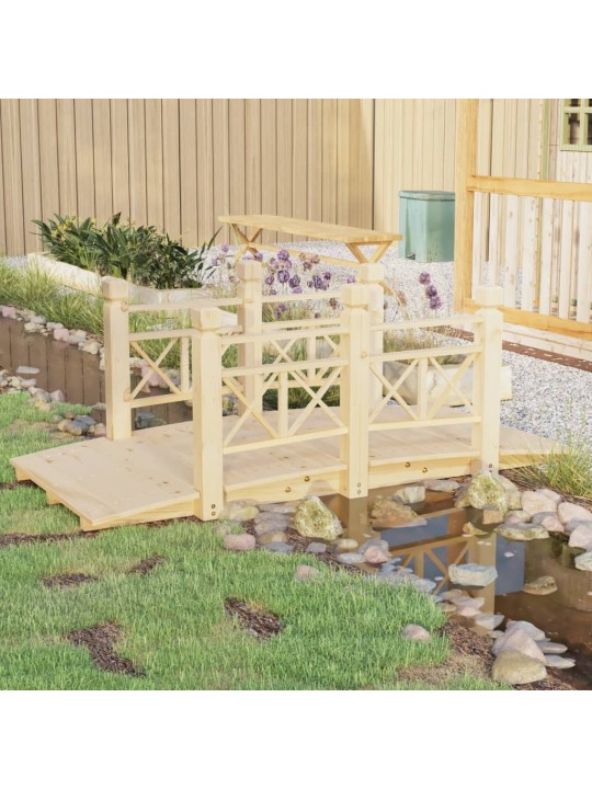 Zahradní můstek se zábradlím 150x67x56 cm masivní smrkové dřevo