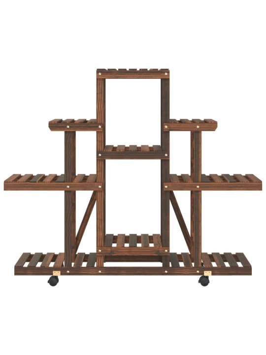 Stojan na květiny na kolečkách 110x25x101 cm masivní jedle