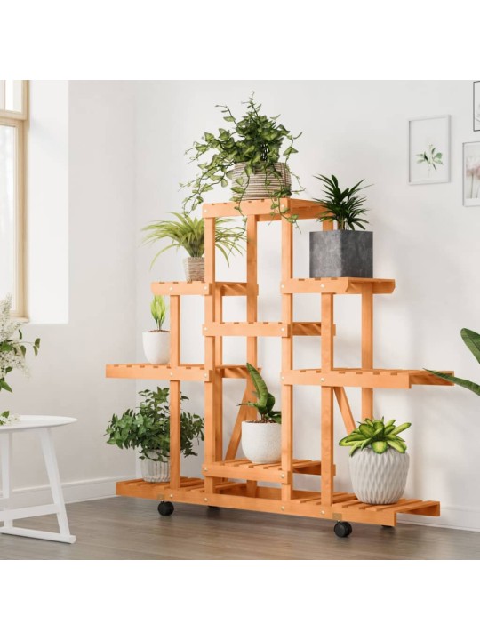 Stojan na květiny na kolečkách 110x25x101 cm masivní jedle