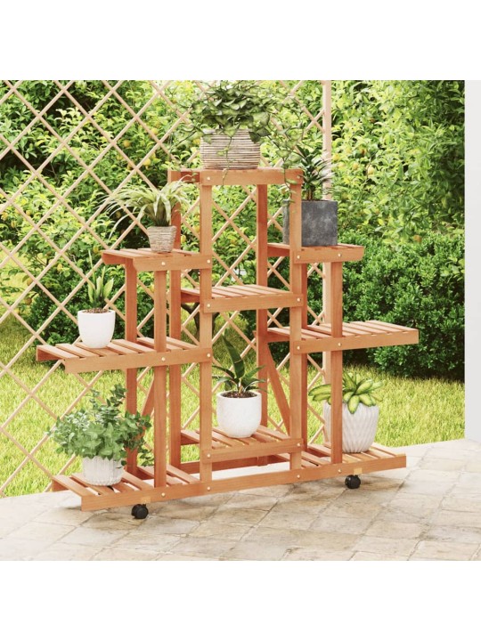 Stojan na květiny na kolečkách 110x25x101 cm masivní jedle
