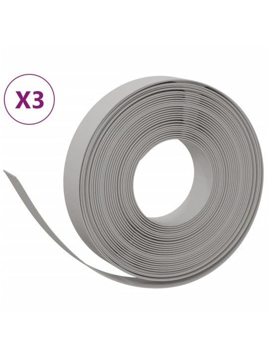 Travní lemy 3 ks šedé 10 m 10 cm polyethylen