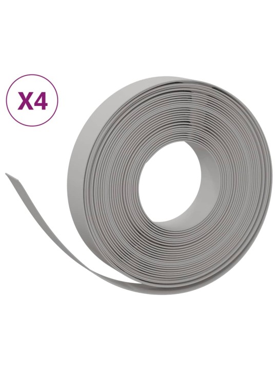 Travní lemy 4 ks šedé 10 m 10 cm polyethylen