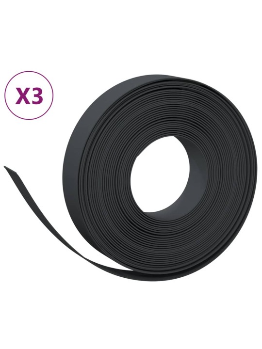 Travní lemy 3 ks černé 10 m 10 cm polyethylen