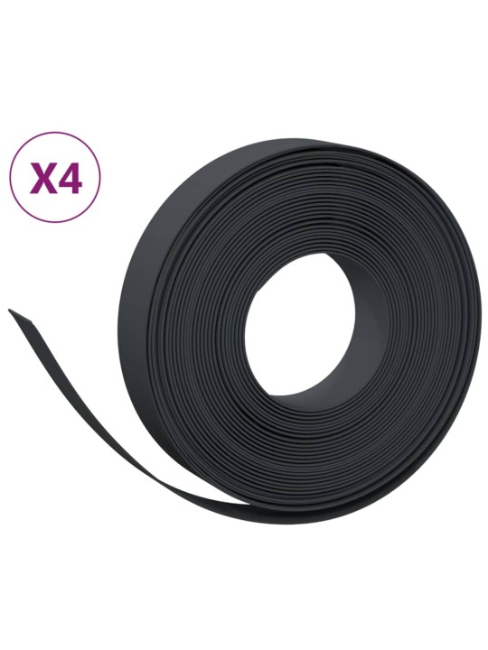 Travní lemy 4 ks černé 10 m 10 cm polyethylen