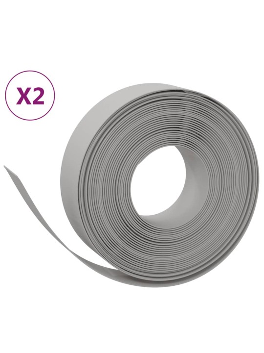 Travní lemy 2 ks šedé 10 m 15 cm polyethylen